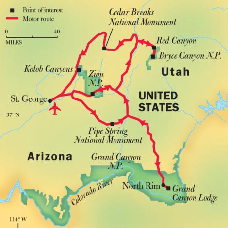 Parques Nacionais - Grand Canyon, Zion e Bryce Canyon